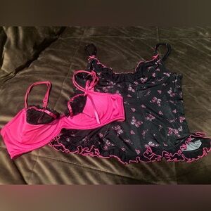 Sexy Little Things Victorias Secret bundle, corset top size small, bra size 34C